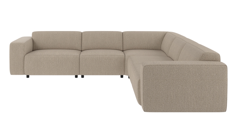 150028 b sb A Willard corner sofa 3+3-seater dark beige fabric Sandra #904 (c2).
