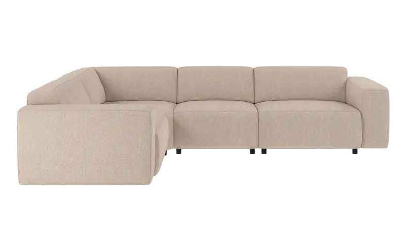 150016 b sb A Willard corner sofa 2+3-seater light beige fabric Sandra #903 (c2).