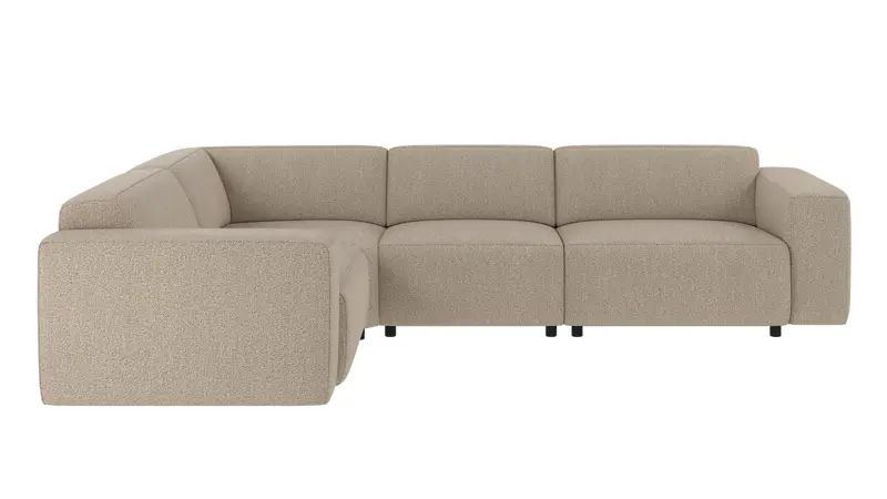 150026 b sb A Willard corner sofa 2+3-seater dark beige fabric Sandra #904 (c2).