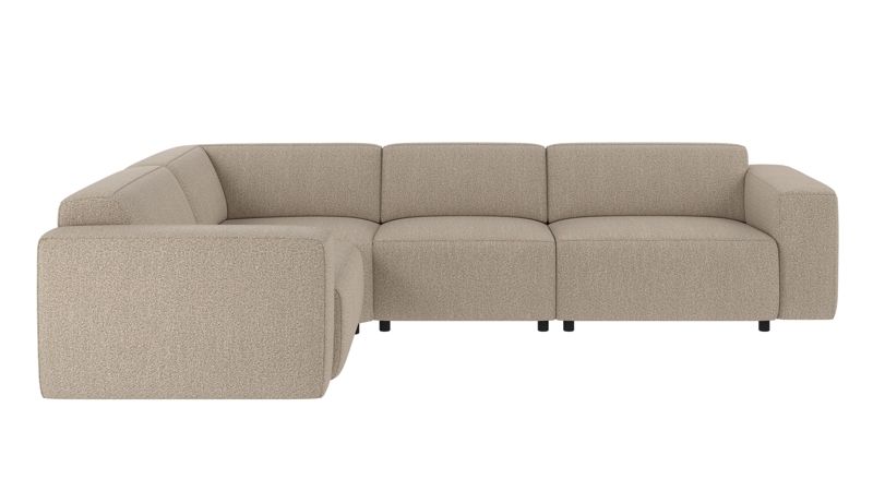 150026 b sb A Willard corner sofa 2+3-seater dark beige fabric Sandra #904 (c2).
