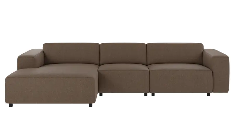 150035 b sb A Willard sofa 4-seater-chaise longue L brown fabric Sandra #103 (c2).