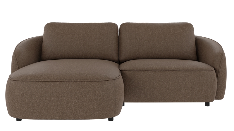 242174 b sb A Norris sofa 3-seater-chaise longue L brown fabric Sandra #103 (c2).