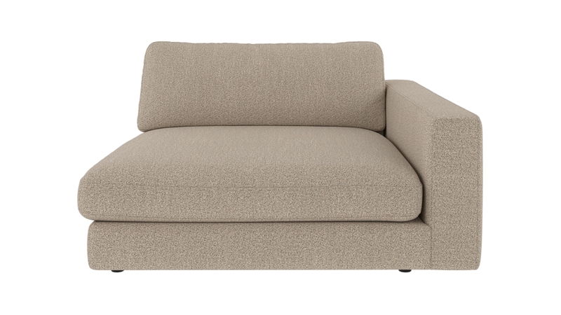 153033 b sb A Duncan 1,5 seater chaise longue R dark beige fabric Sandra #904 (c2).