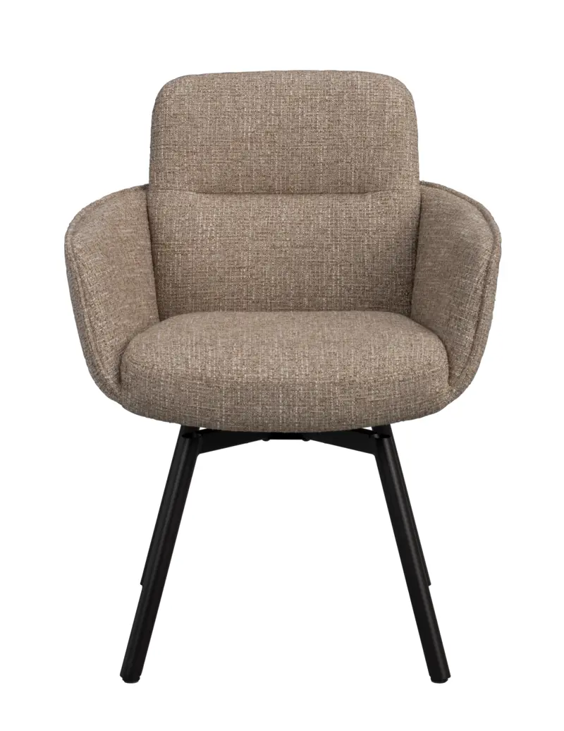 152473 b sb a Roswell swivel arm chair dark beige brown metal.