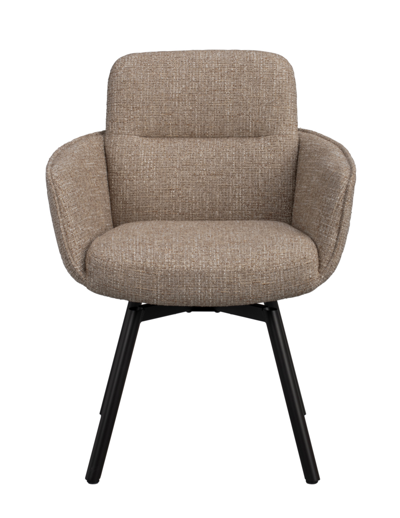 152473 b sb a Roswell swivel arm chair dark beige brown metal.