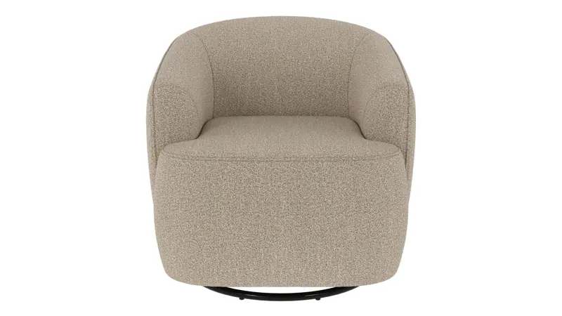 125713 b sb A Dermot lounge chair swivel+swing dark beige fabric Sandra #904 (c2).