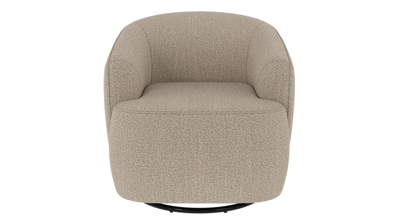 125713 b sb A Dermot lounge chair swivel+swing dark beige fabric Sandra #904 (c2).