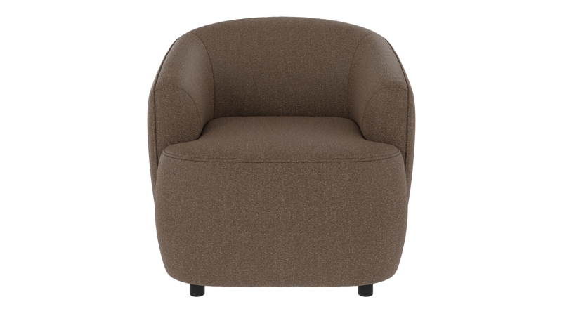 125714 b sb A Dermot lounge chair brown fabric Sandra #103 (c2).