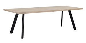 Produktbild Fred matbord 240 vitpigmenterad ek/svart + Carmen stol i svart