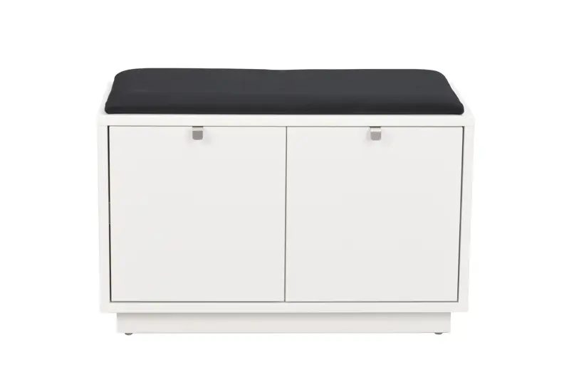 Confetti bänk 2L vit/svart tyg a.