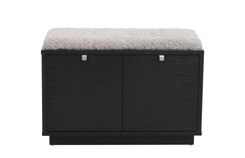 Confetti bänk 2L svartbetsad ek/fårskinnslook a.