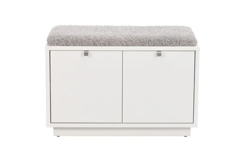 Confetti bänk 2L vit/fårskinnslook a.