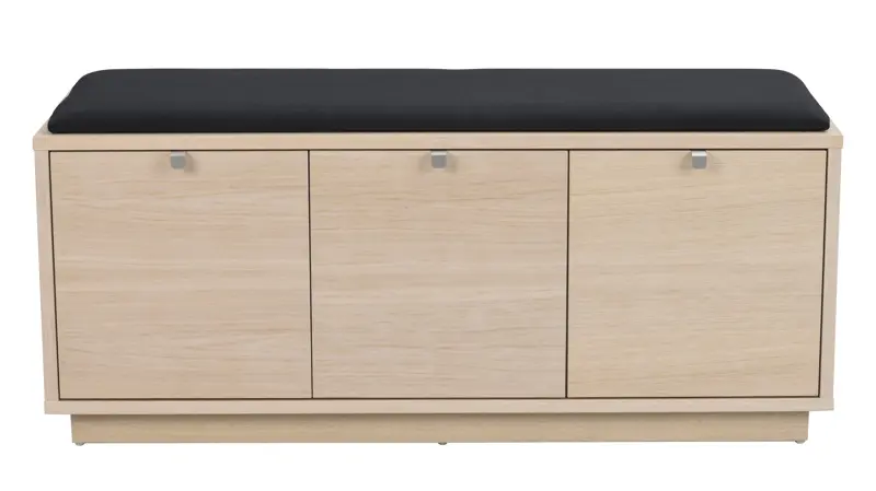 Confetti bänk 3L vitpigmenterad ek/svart tyg a.