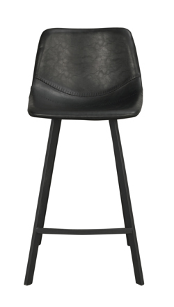 Auburn barstol svart konstläder/svarta metallben a