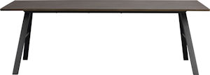 Produktbild Brigham matbord 220x90 brun vildek/svart metall + Alison stol i ljusgrå/svart