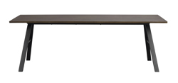 Brigham matbord 220x90 brun vildek/svart met a