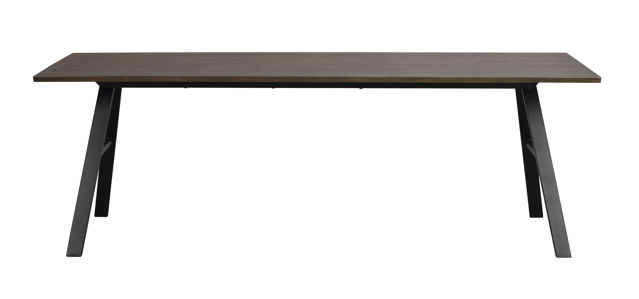 Brigham matbord 220x90 brun vildek/svart met a