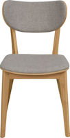 Product Kato stol lackad ek/ljusgrått tyg c