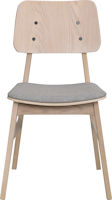 Produktbild Nagano stol vitpigment ek/trärygg/ljusgrått d