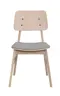 Nagano stol vitpigment ek/trärygg/ljusgrått a