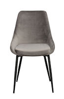 Produktbild Sierra stol grå sammet/svarta metall ben b