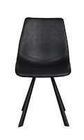 Produktbild Auburn stol svart konstläder/svarta metall ben + Fred matbord 240 i mörkbrun ek