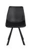 Auburn stol svart konstläder/svarta metall ben + Fred matbord 240 i mörkbrun ek