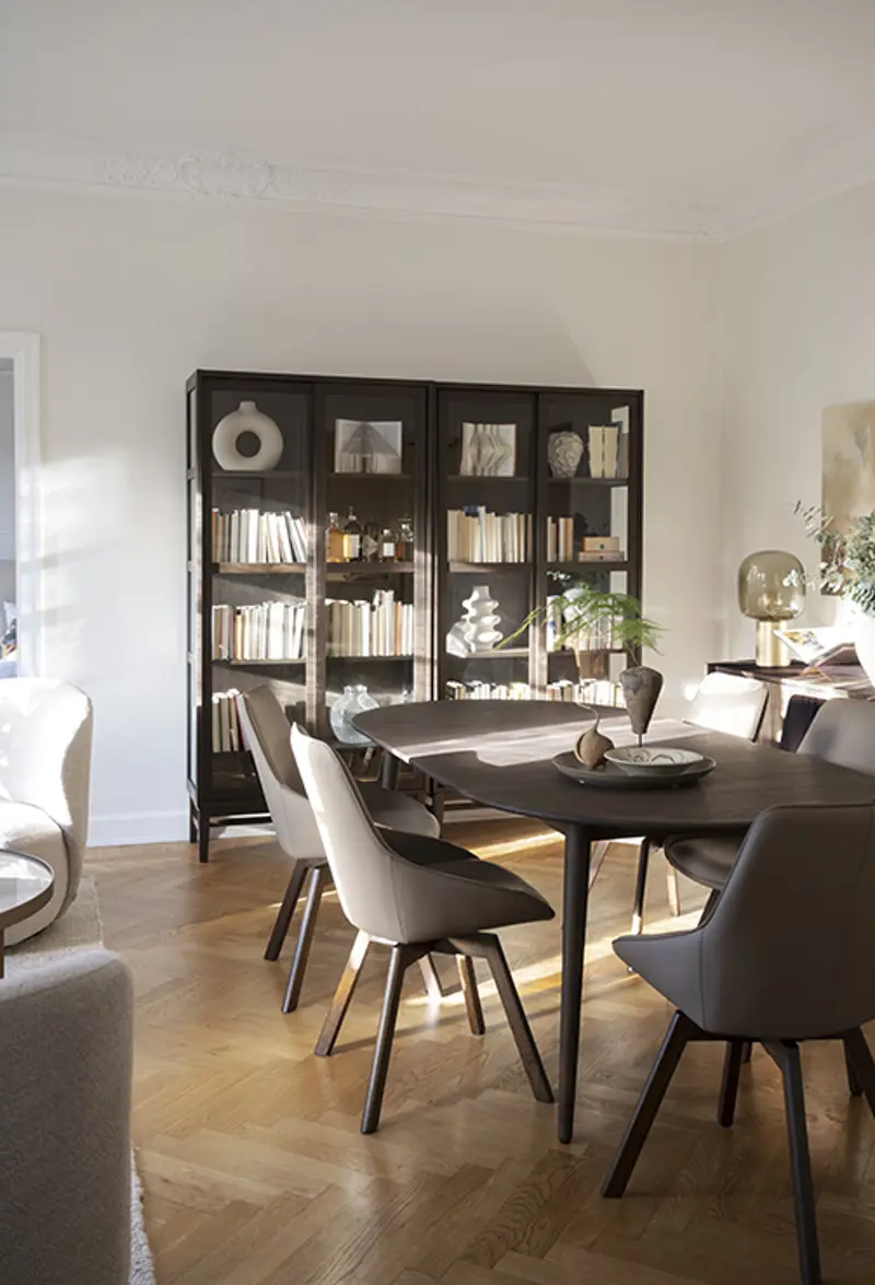 Tyler dining table brown alison chair leather alexandra nilsson.