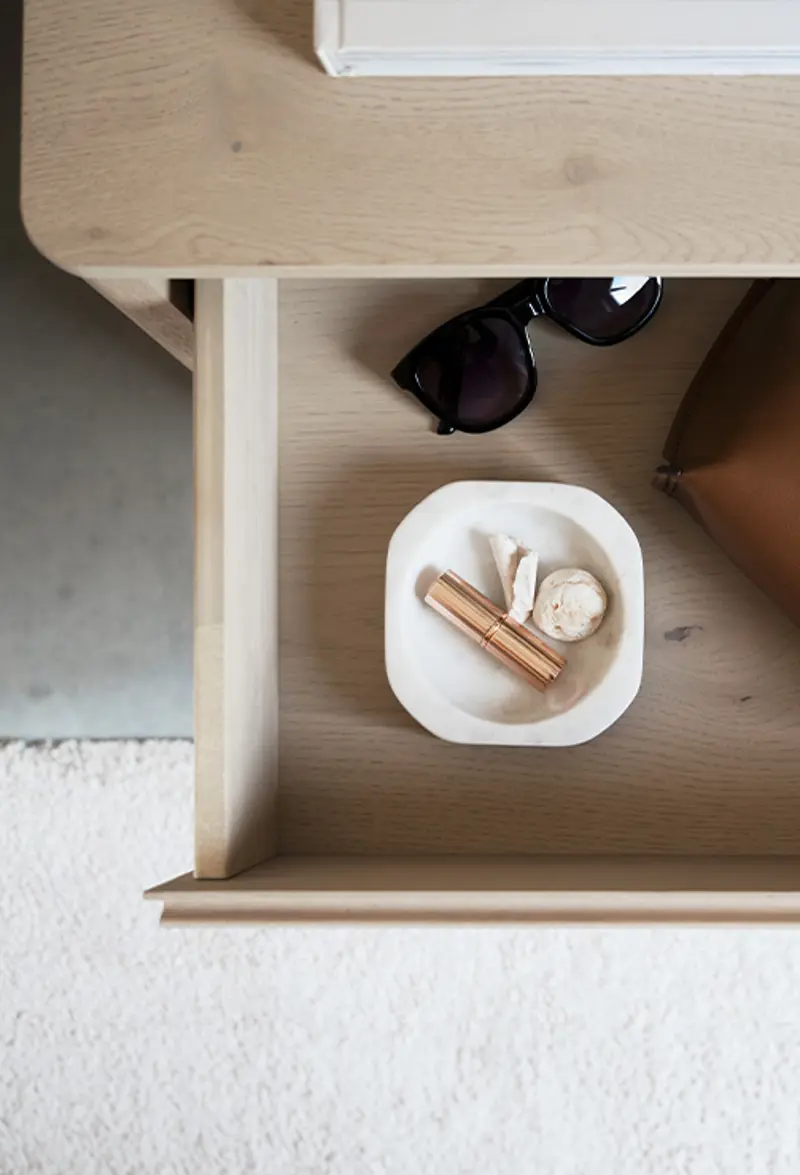Melstone chest whitewash inside drawers.