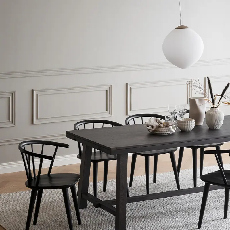 brooklyn dining table brown carmen chair black -1.