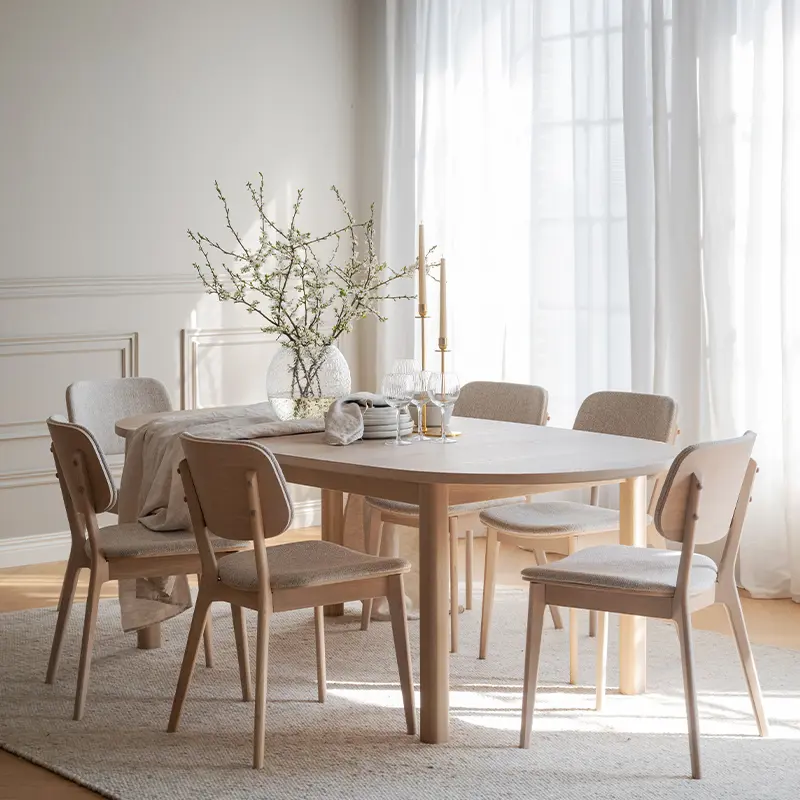 Gifford dining table white wash barrett chair.