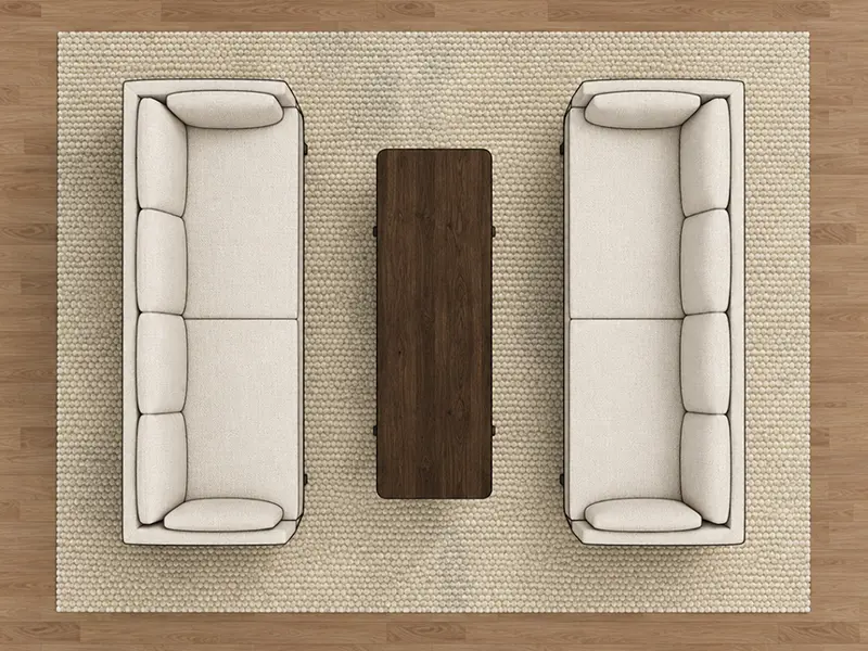Matta vardagsrummet 2 soffor 2.