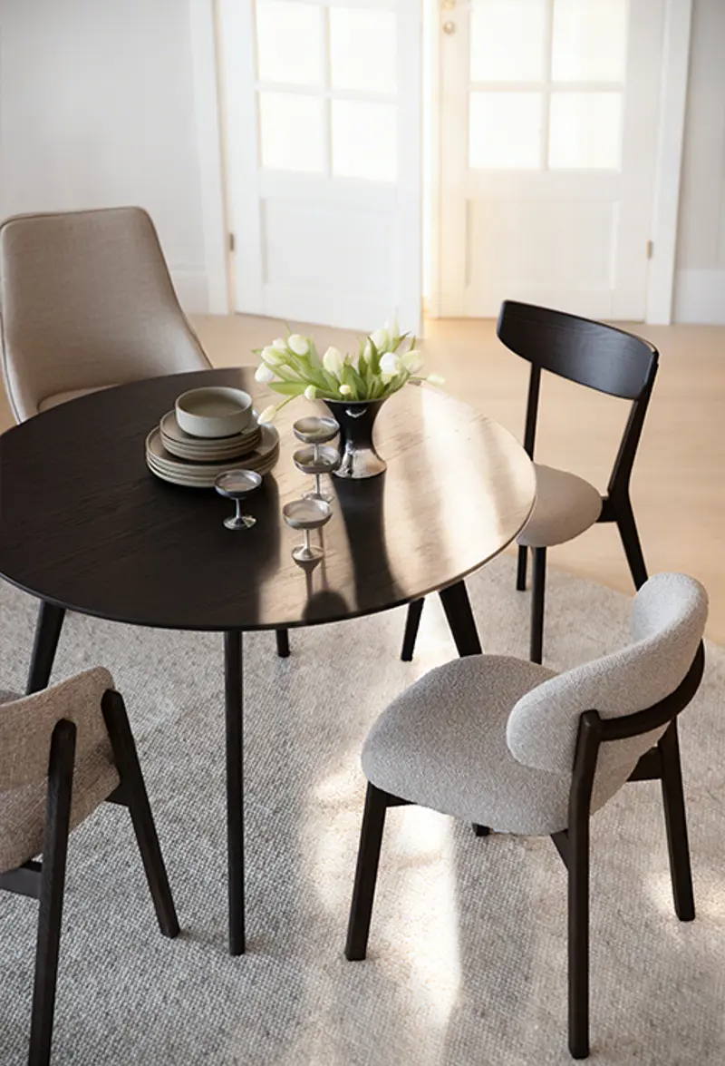 dining table yumi patterson dining chair brown.