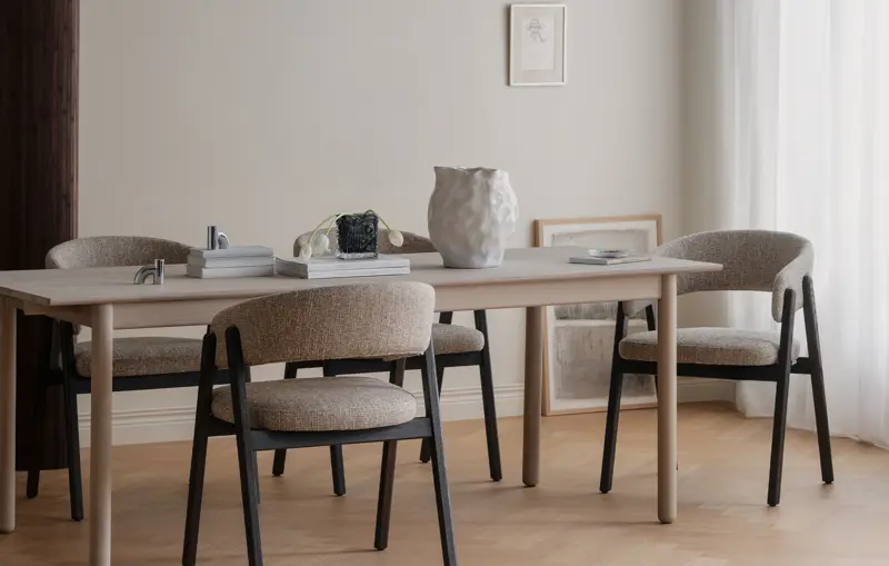 Derymore dining table ww Barnaby chair.