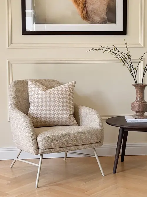 Eldwin sofa chair beige yumi table brown 123177.