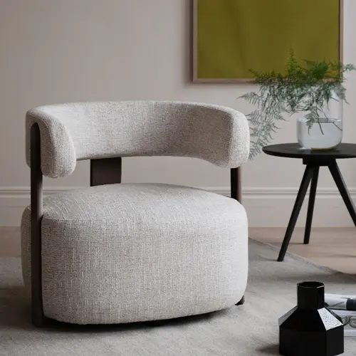 Jenison beige brown sofa chair.