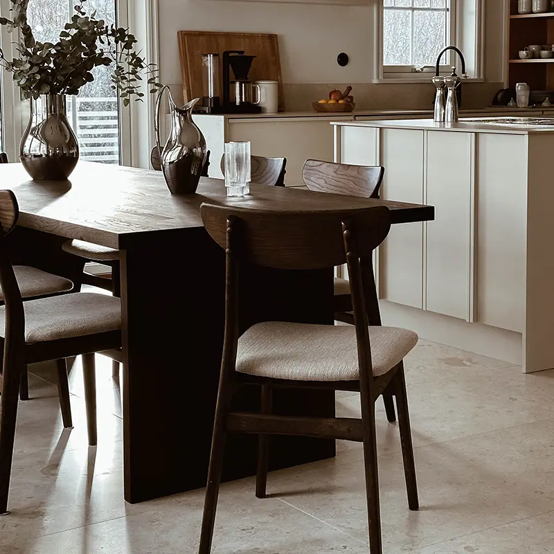 Mathilda Bjarsmyr emmett dining table rodham chair.