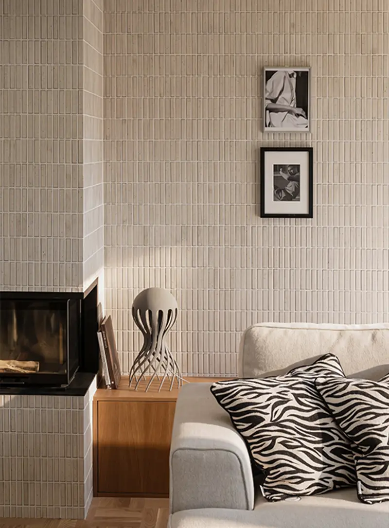 Aberdeen 3-seater sofa tile wall.