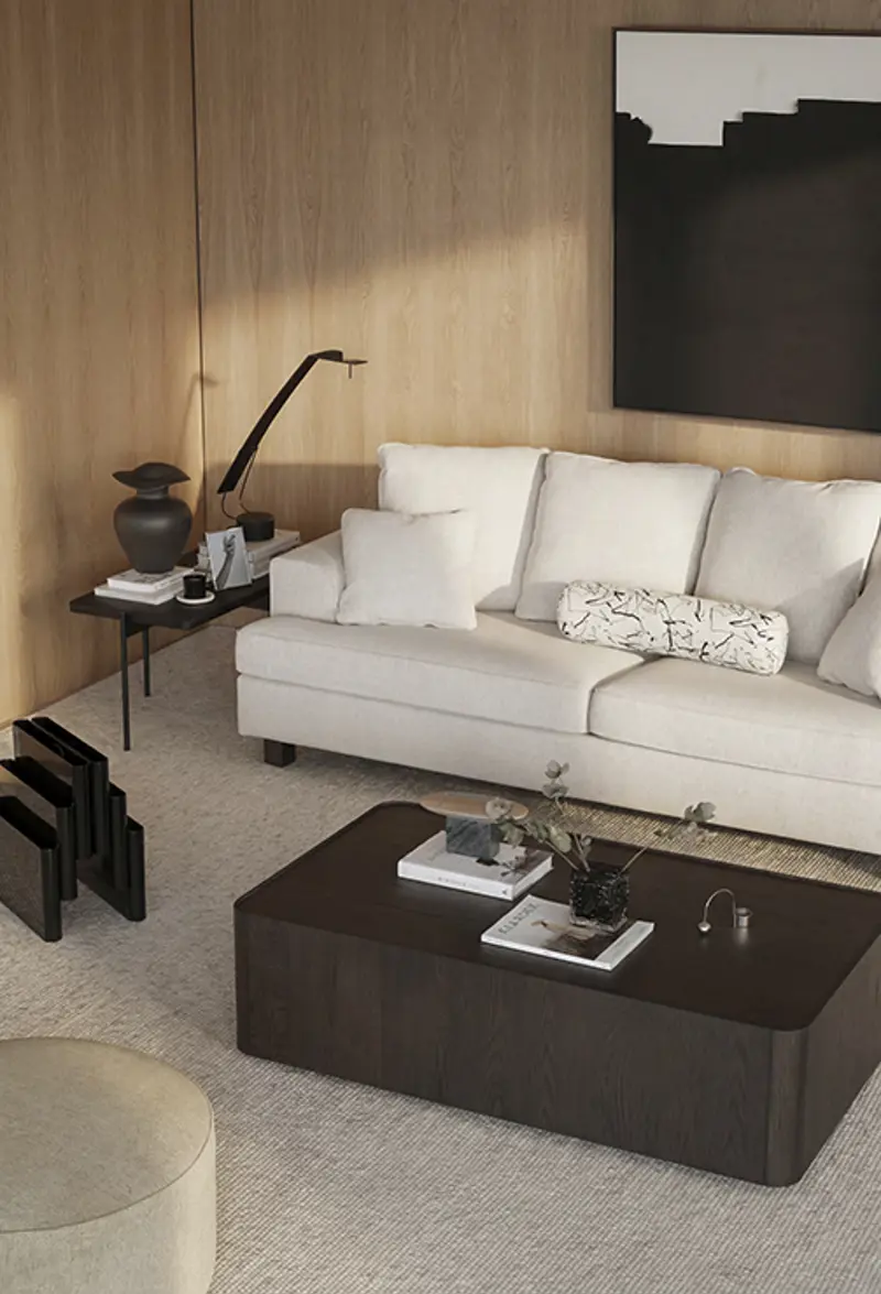 Hartsville sofa beige half living room.