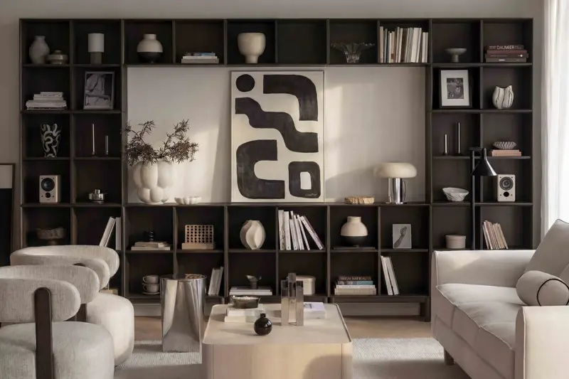 Scottsdale brown four modulars wall living room.