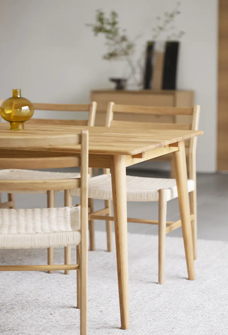 dining table oak closeup tyler harlan dining chair.