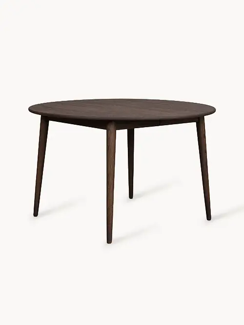Tyler dining table round brown with shadow fcfaf8.