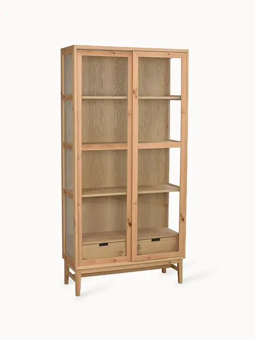 Hazelton glass cabinet oak shadow fcfaf8.